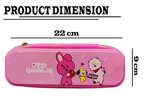 Image of Neel Silicone Pencil Pouch For School Stationery Case Geometry Box Kids Bt-21 Bts Return Gift Girls Large 1 Pcs Random (Multicolor)