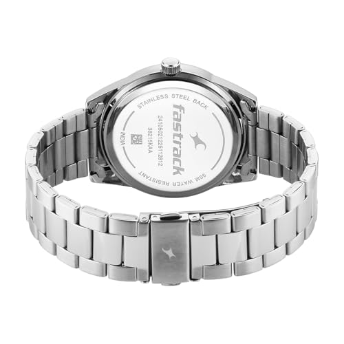 Image of Fastrack Stunners XI with Quartz Analog Teal Dial Silver Stainless Steel Strap Watch for Men - 38215KM01