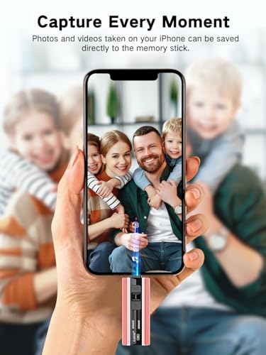 Image of EATOP 512GB Flash Drive Intended for iPhone iPad, USB Photo Stick for Photo & Video Backup, External Phone Memory Storage, No App Required, Compatible with iOS, Android & PC, Rose Pink