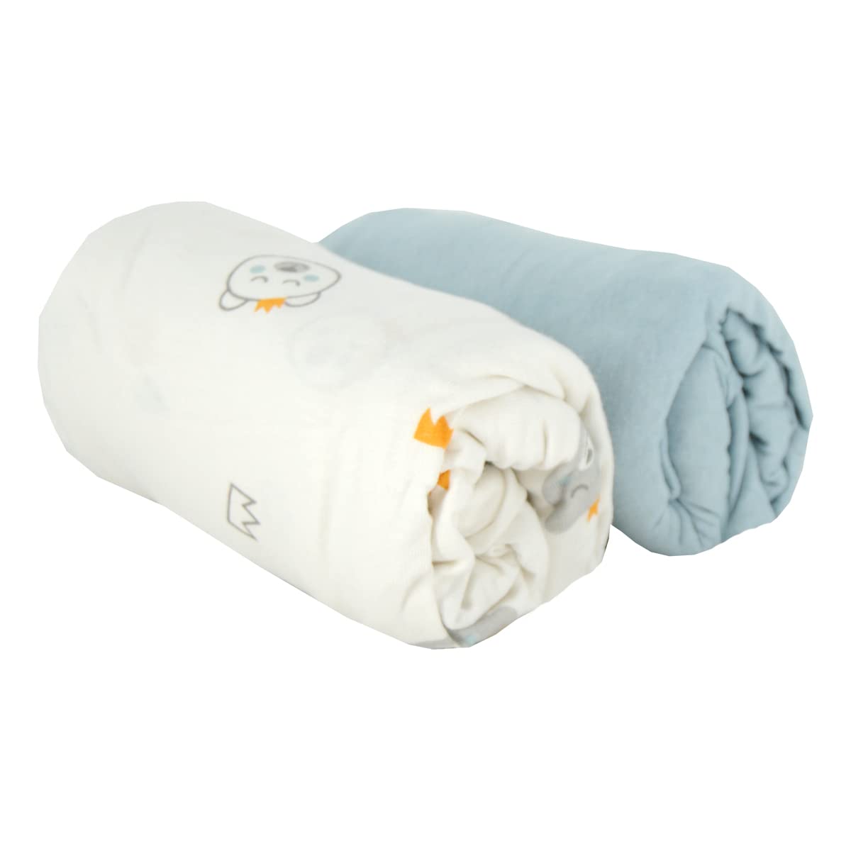 babyCalin - Set 2 lenzuola con angoli Orso/Azzurro 70x140x17 cm