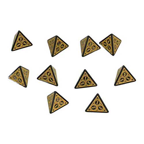 Dice Set, 10Pcs Dnd Window Lattice Carved Rpg Dice Vintage For Board Game(4 Sides) #TOP3