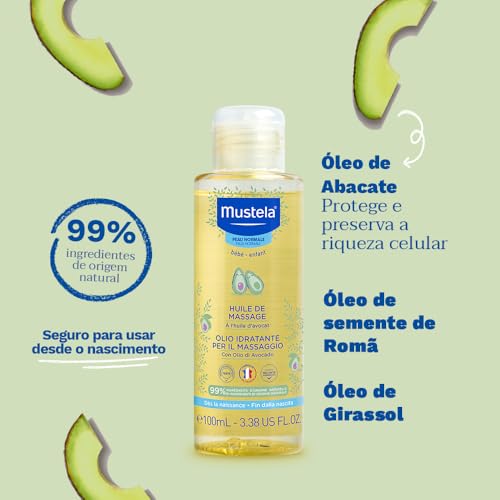 Miniatura 4 de Mustela Aceite Hidratante De Masaje Infantil Con Aguacate, Granada, Girasol, Cuerpo Para Bebés Y Familia - Hidrata Y Mantiene La Piel Suave, 99 Ingredientes De Origen Natural 100ml