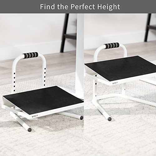VIVO Ergonomic Height Adjustable Foot Rest Relief Platform, Elevated Stool for Comfortable Sit to Stand Workstation, Non-Slip Surface, Portable, Home Office Classroom Use, White, STAND-FT01W by VIVO - Image 8