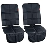 Lusso Gear Car Seat Protector Twin Pack, Thick Padding, 2 Mesh Storage Pockets, Waterproof, Protects