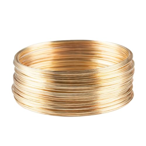 FytStycale 50 Schlaufen Schmuckdraht Zum Basteln von Halsketten Und Armbändern, Metalldraht für DIY Projekte, Hell Gold