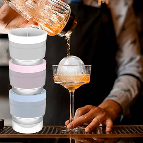 3Pcs Ice Ball Mould, Ice Ball Molds, Large 2.5 Inch Round Ice Cube Moulds, Easy-Release Reusable Ball Ice Cube Moulds for Whiskey, Cocktails, Soft Drinks, Milk, Fruit & Chocolate - Image 6