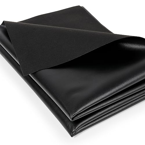 Black Faux Leather Upholstery Material: ZAIONE 100cm x 136cm PU Leatherette Waterproof Upholstery Fabric