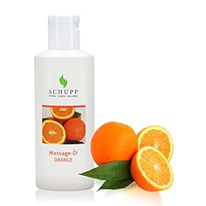 SCHUPP Massage-Öl Orange, 200ml – Massageöl für gute Gleitfähigkeit – kräftigendes & stimulierendes Öl – pflegende & schützende Inhaltsstoffe – Made in Germany