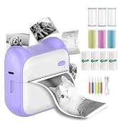 Mini Thermal Printer With 13 Paper Rolls - Wireless Bluetooth Photo & Label Maker