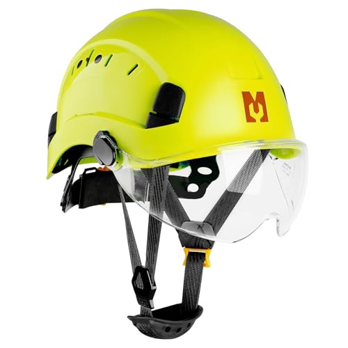 Mustbau Casco de Seguridad, Casco EN397 con Bandas Absorbentes y Visera, 53 a 63cm Diadema Ajustable, Material ABS Resistente para Hombres Mujeres - Verde