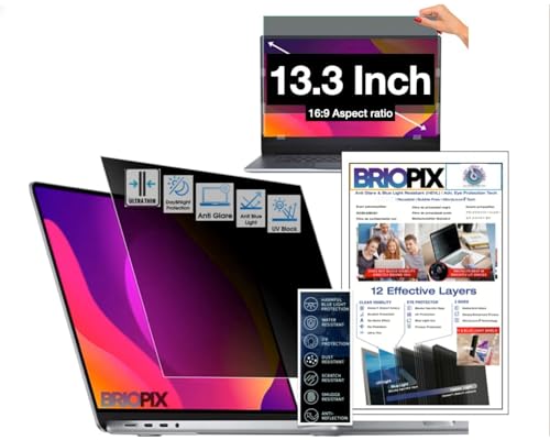 Image of Pxin PhoenixInn 13.3 Inch (16:9) Laptop Privacy Screen Filter - No Eye Strain | Anti Blue Light + Anti Glare | No Dry Eyes | Privacy PET Screen Protector