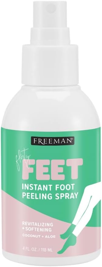Flirty Feet Instant Foot Peeling Spray, Foot Mask, 4 fl oz | Foot peel mask for summer, moisturizing and smooth dry, cracked heels, remove dead skin quickly, cruelty-free and vegan