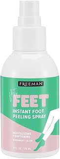 Freeman Flirty Feet Instant Foot Peeling Spray: Exfoliating Mask for Dry Cracked Heels, Coconut Aloe Moisturizer, Vegan Cruelty-Free 4oz