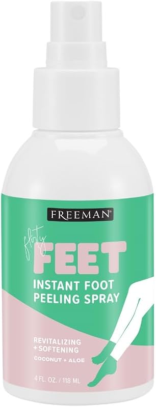 Flirty Feet Instant Foot Peeling Spray, Foot Mask, 4 fl oz | Foot peel mask for summer, moisturizing and smooth dry, cracked heels, remove dead skin quickly, cruelty-free and vegan