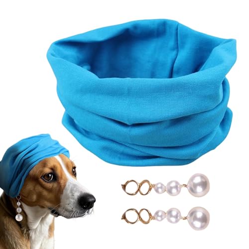 Helm ausziehbar für Welpen und Katzen – Mädchen Dog Bandana Pearl Earl bringl Set Hundehalstuch Kopfbedeckung handgefertigt Hunde Bandana Halstuch verstellbar für Welpen, kleine Hunde und Katzen