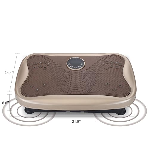 Plataforma Vibratoria para Quemar Grasa con 120 Velocidades y Motor de 200 W - Silenciosa para Uso en Casa o Oficina, Diseño Plegable y Portátil que Trabaja Abdomen y Muslos, Entrenamiento Completo para Madres Ocupadas y Principiantes, Dorada miniatura 2