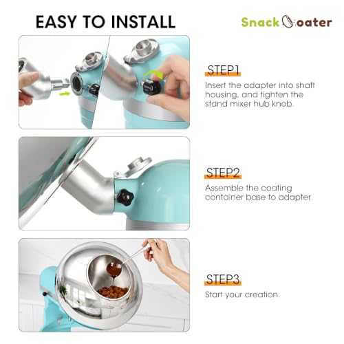 Aieve Snack Coater Compatible with KitchenAid Bowl-Lift Stand Mixer, Chocolate Coating Attachment for Freeze-Dried Strawberries,Almonds, Pistachios & Nuts, Home & Commercial Use, Gift for Mother's Day by AIEVE - Image 6
