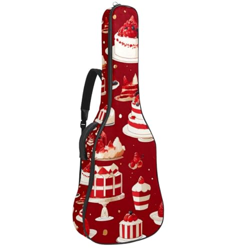 Sac pour guitare acoustique à motif dessert rouge pour vos répétitions et cours