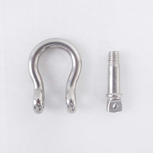 Higood Size 1/4" Anchor Shackle, 316 Stainless Steel Body Material, 316 Stainless Steel Pin Material, 4Pk. #TOP3
