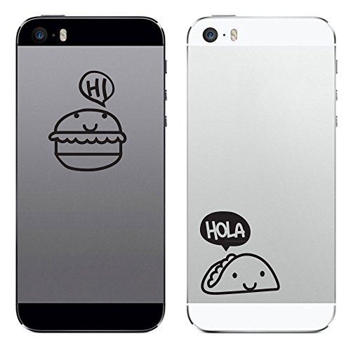 Tech Tattz Junk Food Junkie Taco and Burger Vinyl Decal Sticker for Phone Tablet Laptop