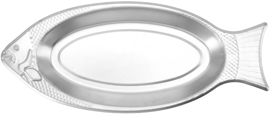 Steel Fish Shape Platter - 13.8 Inch Seamless Serving Tray for Wedding Banquet Family Meals, Appetizer Dish with Mirror Polish Elegant Finish