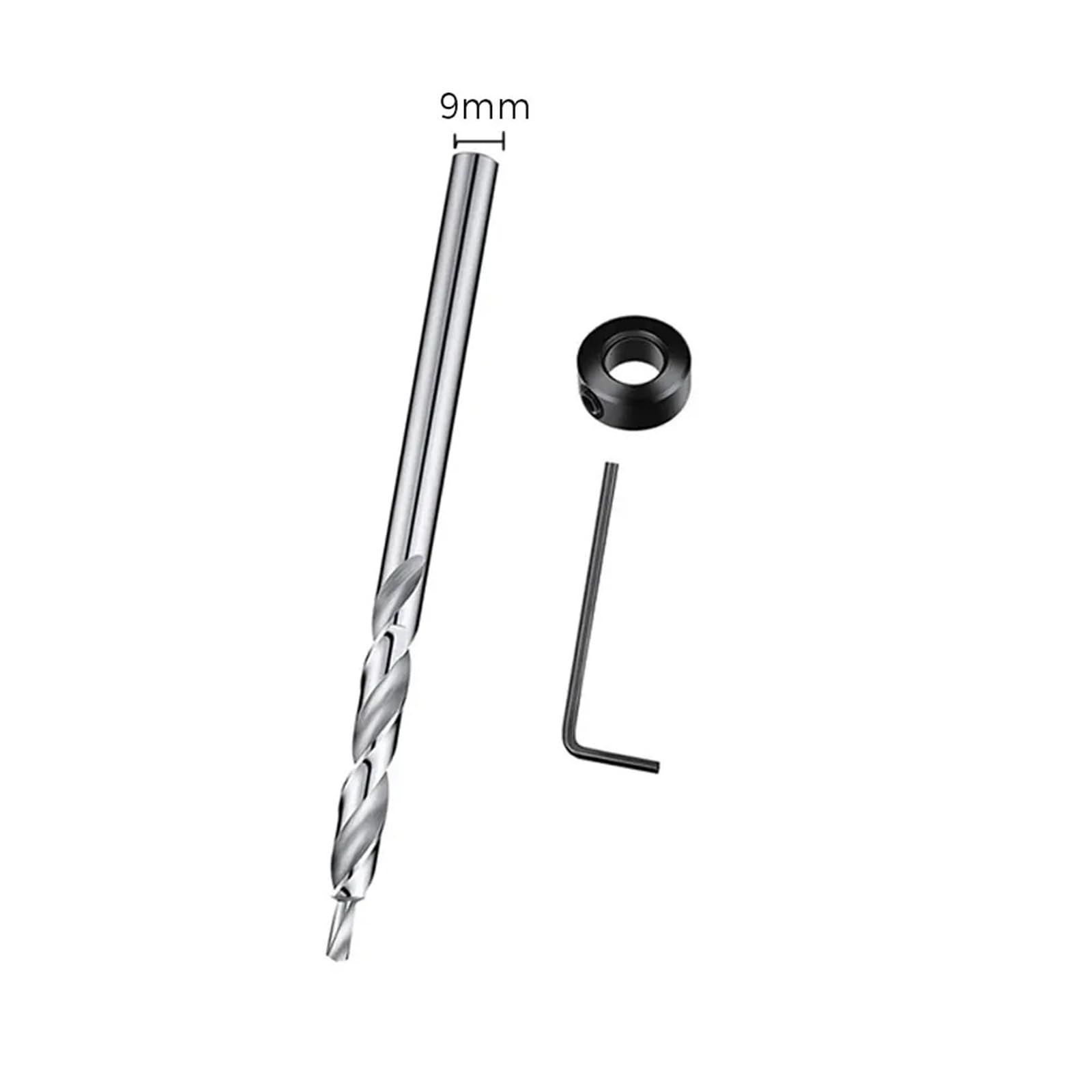 9/9.5mm Twist Step Drill Bit with Stoper Locator 1/4 Hex Round 1Pcs(Round 9mm Silver)