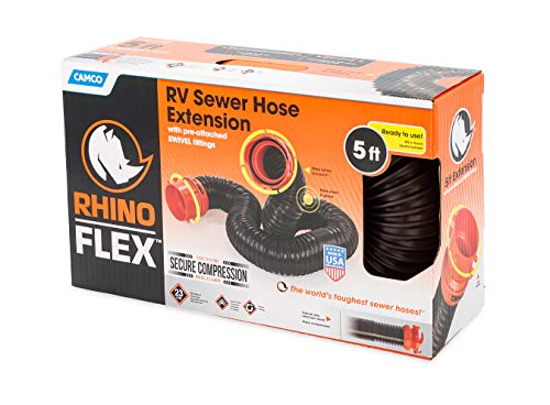 Camco RhinoFLEX RV 5ft Sewer Hose Extension Kit with Swivel Fitting - 39765, Black by Camco - Image 5