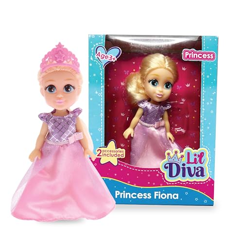 Image of Li'l Diva Princess-Fiona 6 inch Doll|India's First Preschool RolePlay Pretend-Play Doll with Accessories|Birthday Gift|Toy Doll for Girls 3+|Movable Arms & Legs|Beautiful Dress|Elegant Eyes|Soft Hair Play