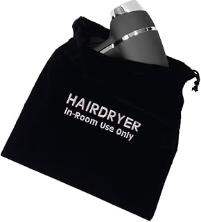 DOLPHY Hair Dryer Bag Velvet Drawstring Hairdryer Storage Bag Ideal For Travel, Hotel Or Home Use (33 X 34Cm), Black Price In India