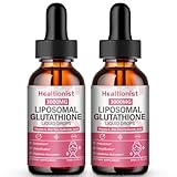 Healtionist 2 Pack 3000mg Liposomal Glutathione Liquid Drops with Vitamin C, 98% Absorption, Glutathione Liposomal Supplement, Powerful Antioxidant Complex for Immune System, Liver, 4 Fl Oz per Bottle