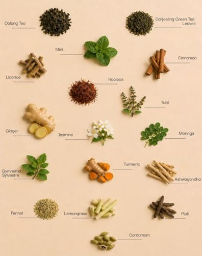 Image of Himalayan Firefly Ashwagandha And Moringa Herbal Tea Monthly Pack | Loose Leaf Herbal Blend With Botanical Ingredients | Daily Beverage Infusion For Home Office Brewing | Plant Based Drink | 100g