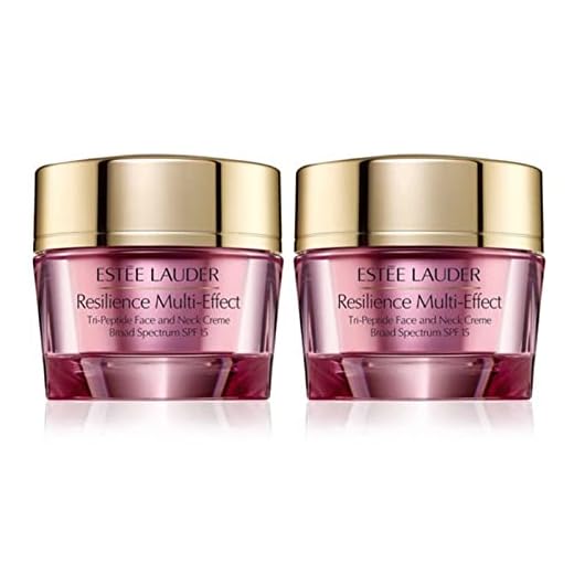 Estee Lauder Resilience Multi-Effect Tri-Peptide Face and Neck Creme SPF 15 For Normal/Combination Skin 1.0 oz/30 ml Duo (Total 2.0 oz/60 ml) Set