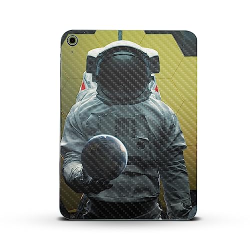Image of MightySkins Carbon Fiber Skin Compatible with Apple iPad 10.9 inch 10th Gen (2022) Full Wrap Kit - World in Your Hand | Protective, Durable Textured Carbon Fiber Finish | Easy to Apply | Made in The USA