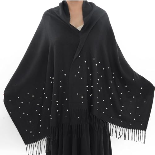 Women's Pearl Shawl Wraps Open Front Poncho Cape Oversized Sweaters Casual Fashion Cardigan Shawls for Fall Winter3