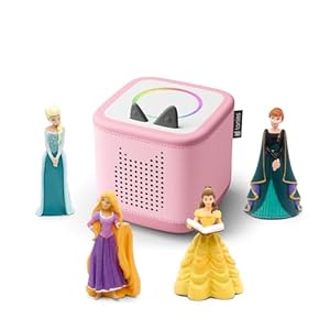 tonies Toniebox 2 Bundle Incl. 4 Tonies: Disney Frozen Elsa, Disney Frozen 2 Anna, Disney Beauty and the Beast, Disney Tangled, Cloud Pink