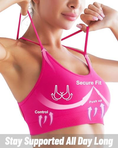 Image of RUNNING GIRL Sports Bras for Women 3Pack Strappy Bra