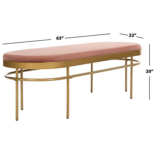 Safavieh Sylva Velvet and Gold Oval Bench #TOP28