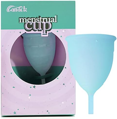 CANACK Menstrual Cups, Reusable Menstrual Cups, Tampon and Pad Alternative, Silicon Cups Heavy Flow, Last 12 Hours Period CupsBlue, L-Pack of One)