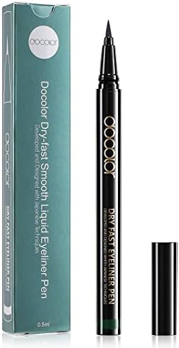 Docolor Waterproof Eyeliner Pen Super Slim Liquid Eyeliner Eye Liner Gel (Green)