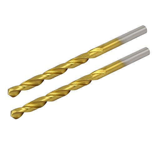 Aexit 4.8mm Drilling Tool Holder Dia Titanium Plated Double Flutes Straight Drill Hole Twist Drill Bits 2pcs Model:23as605qo687