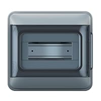 LEGRAND, Plexo S Feuchtraumverteiler, Aufputzverteiler, Schutzart: IP65-IK07, 1-reihig, 8 Module, Maße: 200 x 213 x 106 (H x B x T in mm) mit Neutralleiter- und Schutzleiter-Klemmenleiste, 601888