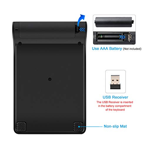 Wireless Numeric Keypad, Trelc Mini 2.4G 18 Keys Number Pad, Portable Silent Financial Accounting Numeric Keypad Keyboard Extensions With Wireless Mouse For Laptop, Pc, Desktop, Notebook(Black) #TOP5