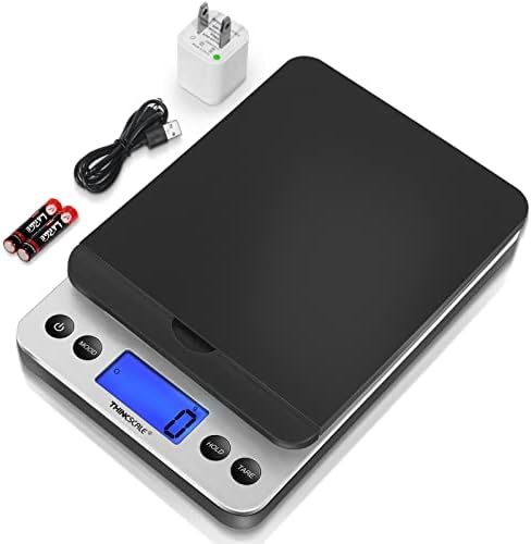 THINKSCALE Shipping Scale, 86lb Postal Scale with Hold and Tear Function, 5 Units, Auto-Off, Postage Scale for Packages Mailing Small Business, Battery Included