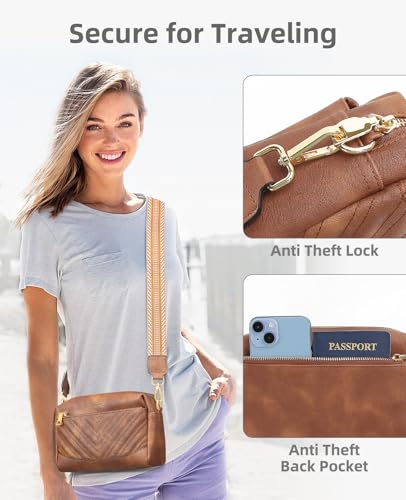 Quilted Crossbody Purse Anti Theft Travel Purses Bag for Women Small Leather Trendy Bags with Guitar Strap for Wallet3