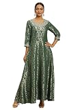 Colore: verde scuro W for Woman Abito da donna alla caviglia, verde scuro, L