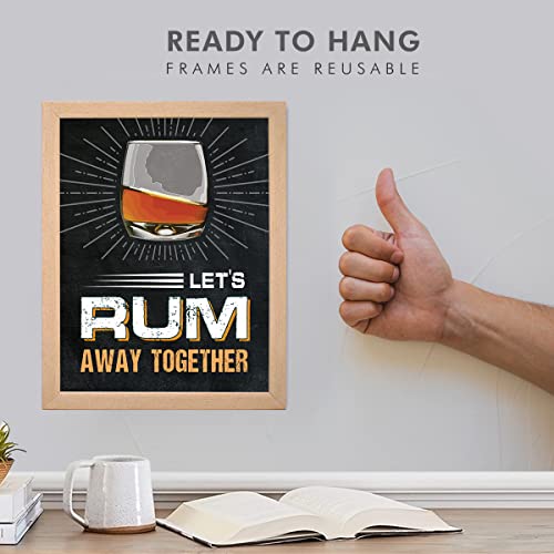 Image of Chaka Chaundh - Rum Wall Quotes Frames - Rum Quotes Poster With Frames - Bar Framed Poster - Alcohol Quotes Wall Decoration Item - (14 X 11 Inches)