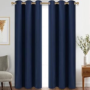 Diraysid Blackout Curtains for Bedroom Grommet Thermal Insulated Room Darkening Curtains (42 x 84 Inch, 2 Panels, Navy Blue)