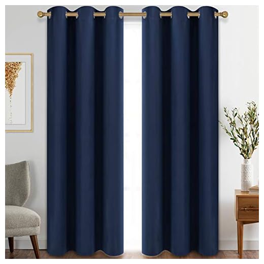 Diraysid Blackout Curtains for Bedroom Grommet Thermal Insulated Room Darkening Curtains (42 x 84 Inch, 2 Panels, Navy Blue)