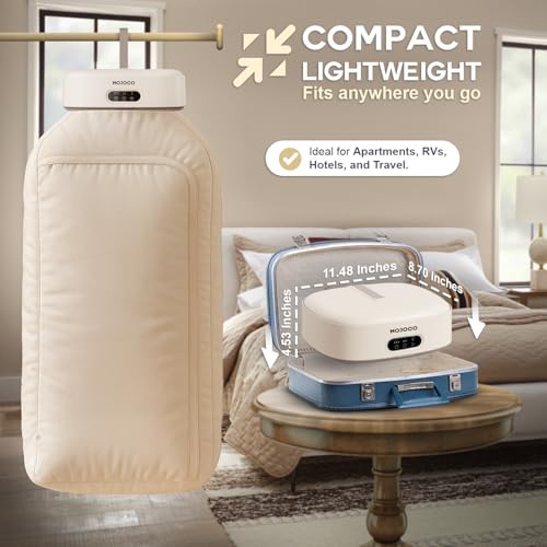 MOJOCO Portable Clothes Dryer - Mini/Compact Dryer for Apartment, RV, Travel - Small Quiet Fast-Drying Machine with Adjustable Timer & Hassle-Free Setup - Image 5