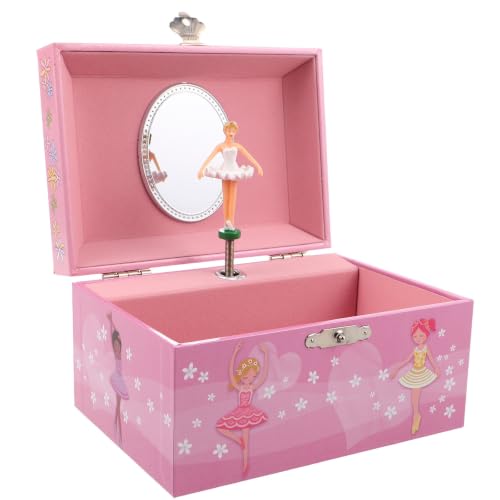 LIGHTAOTAO Caja de Música para Hija Bailarina Rosa, Joyero Compacto y Ligero de Papel y Metal, Diseño Elegante para Fiestas y Cumpleaños